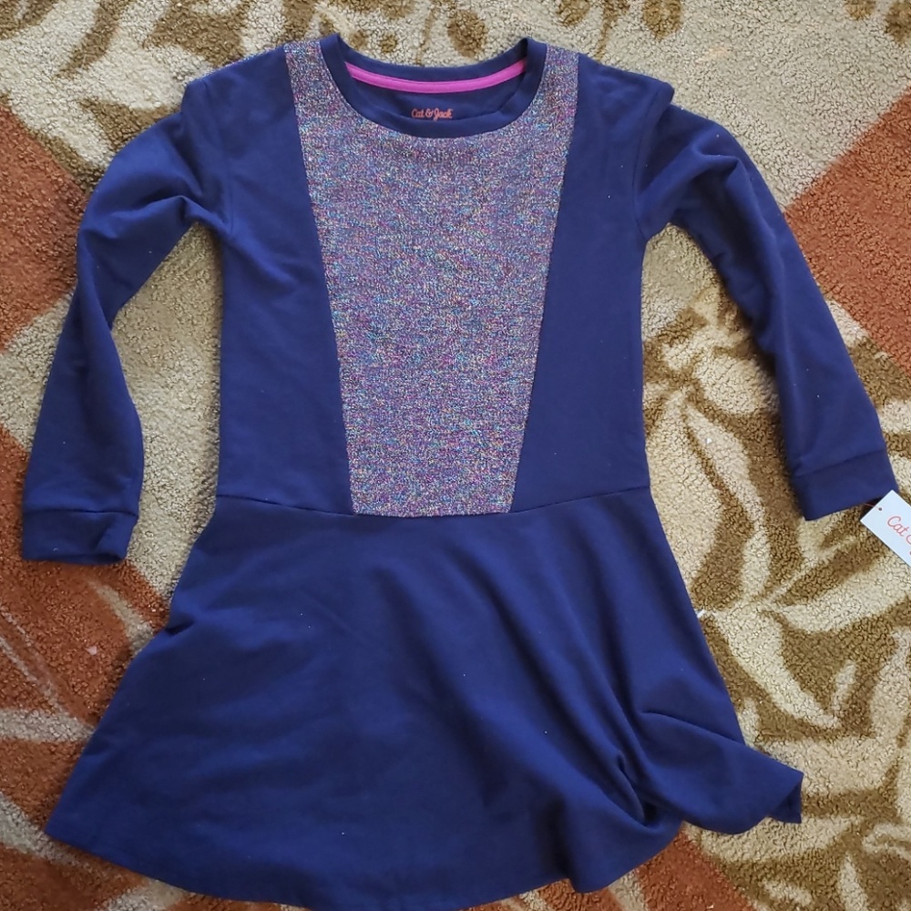 NWT Navy Cat & Jack Dress w/ Sparklw Detail